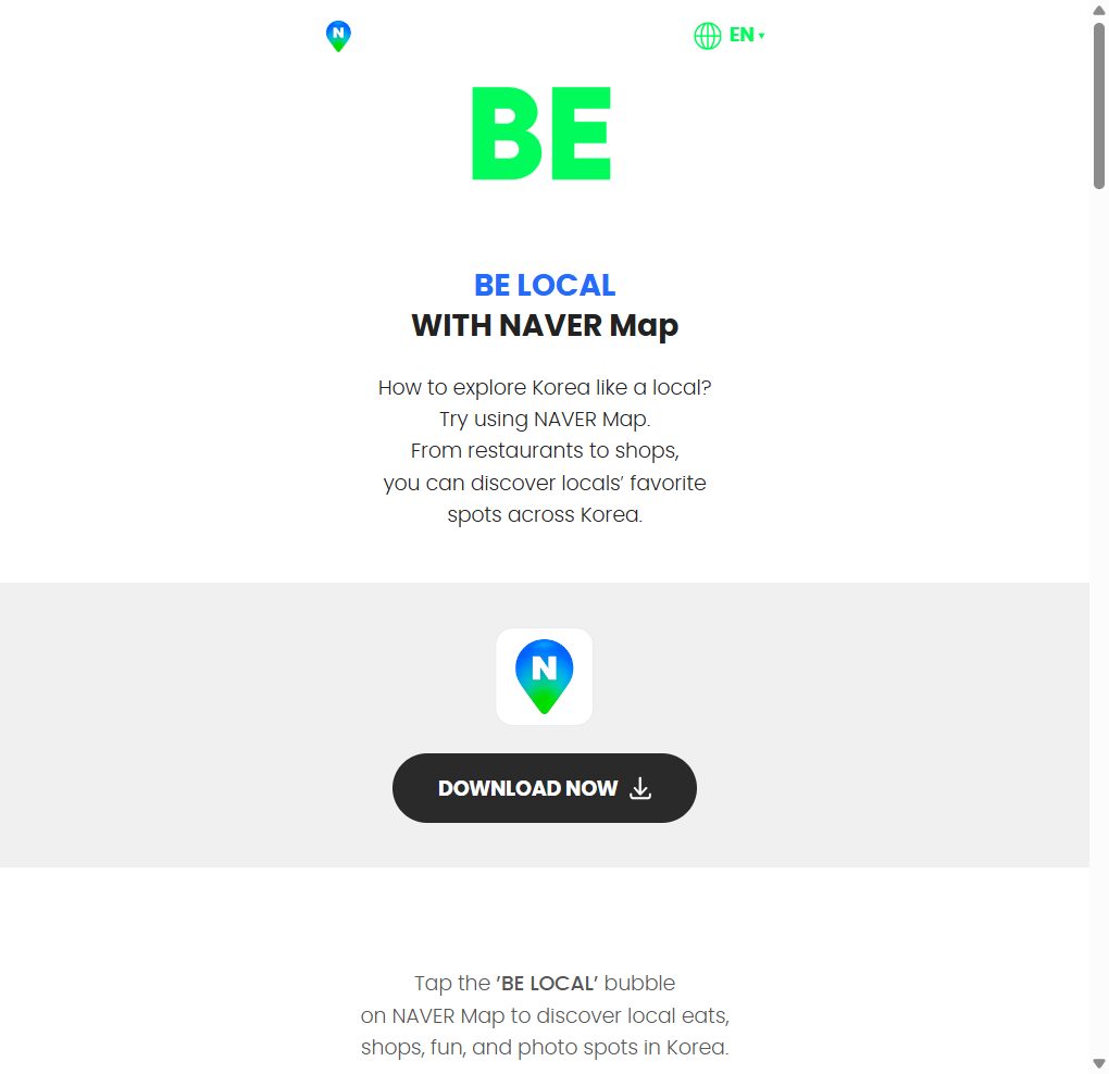 Naver Map韓國地圖導航APP界面
