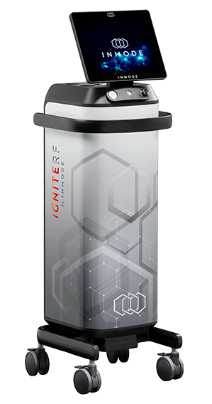 InMode IgniteRFラジオ波治療機器の外観。顔の若返りやボディシェイピングに使用できる多機能なプラットフォームです。